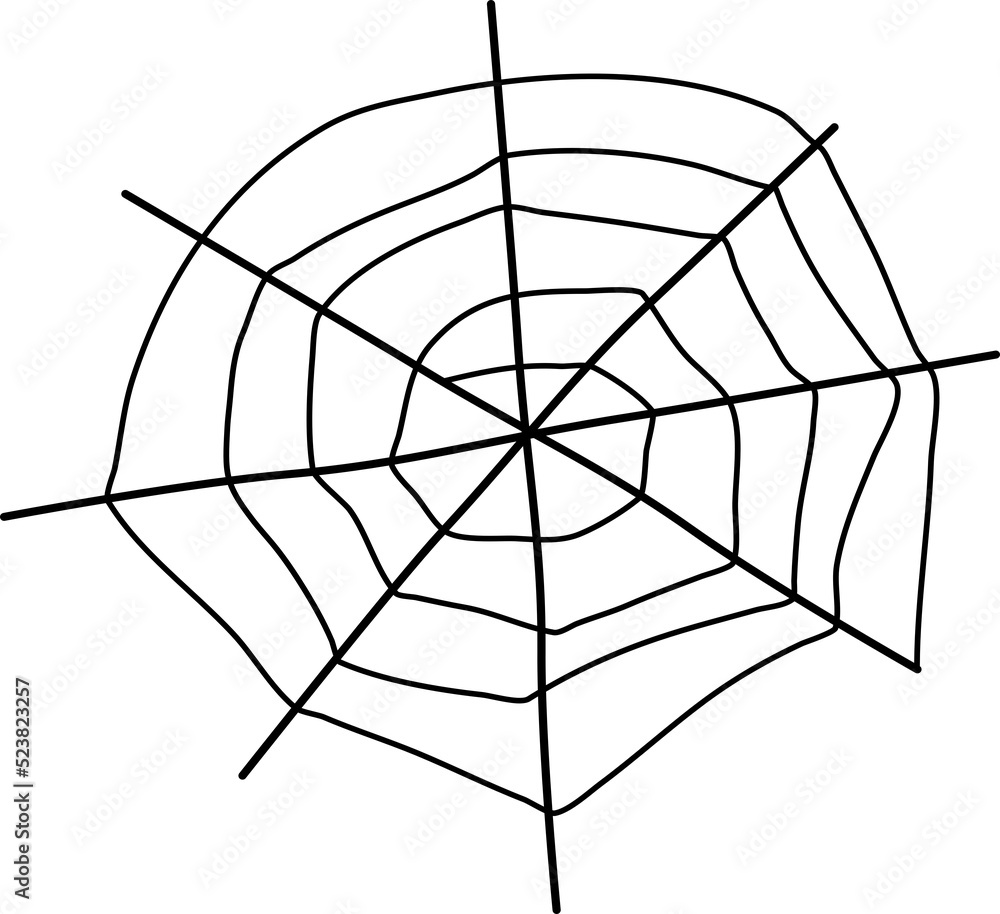 Obraz premium Spider web outline element for Halloween