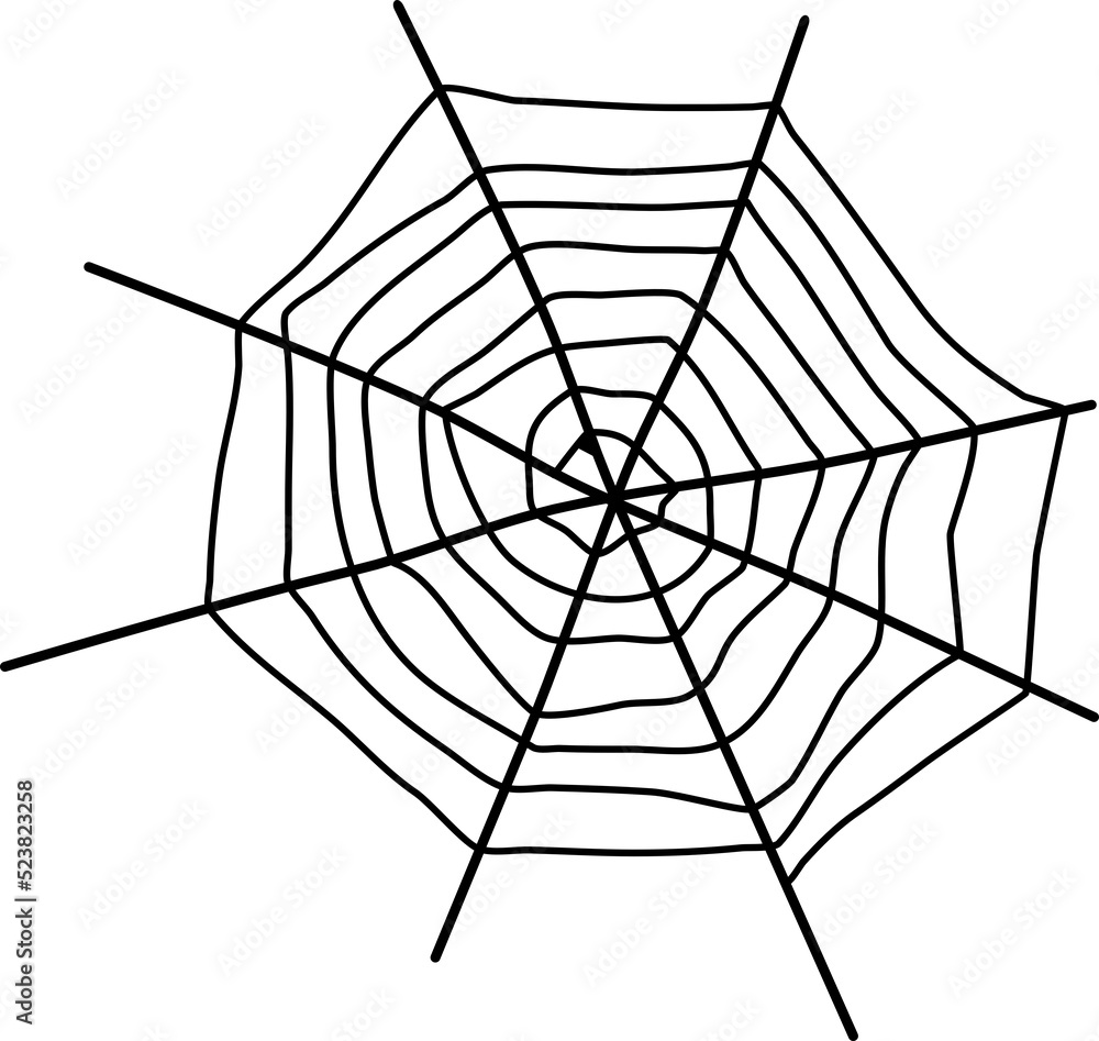 Obraz premium Spider web outline element for Halloween
