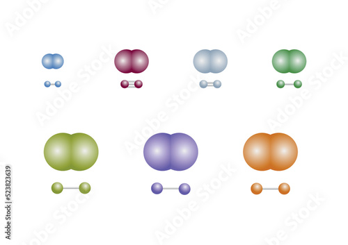 Diatomic molecules are molecules composed of only two atoms, of the same or different chemical elements.  photo