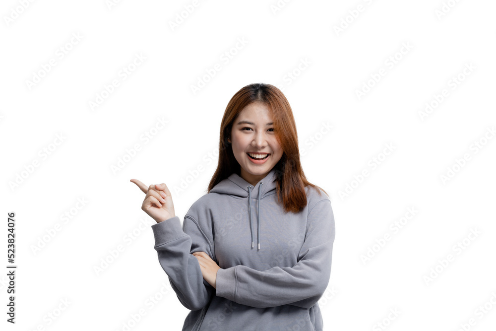 Beautiful Asian woman gesturing for advertisement editing on isolated background, portrait concept used for advertisement and signage, isolated, copy space. Beautiful Asian woman gesturing for advertisement editing on isolated background, portrait concept used for advertisement and signage, isolated, copy space.