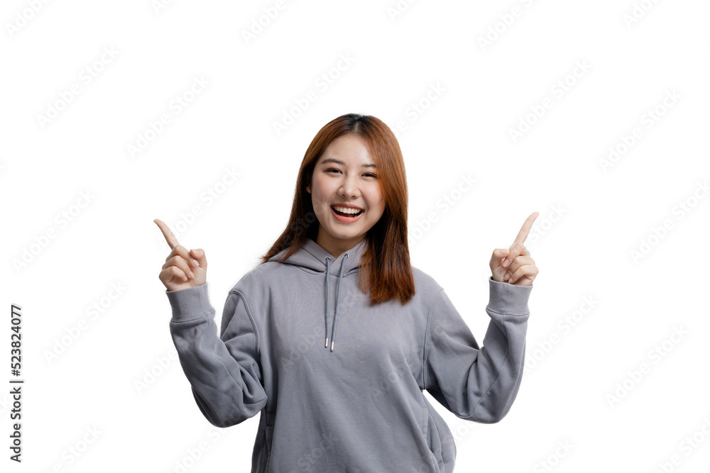 Beautiful Asian woman gesturing for advertisement editing on isolated background, portrait concept used for advertisement and signage, isolated, copy space. Beautiful Asian woman gesturing for advertisement editing on isolated background, portrait concept used for advertisement and signage, isolated, copy space.