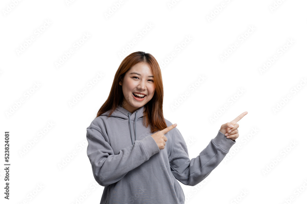 Beautiful Asian woman gesturing for advertisement editing on isolated background, portrait concept used for advertisement and signage, isolated, copy space. Beautiful Asian woman gesturing for advertisement editing on isolated background, portrait concept used for advertisement and signage, isolated, copy space.