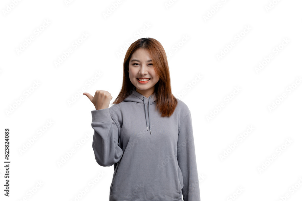 Beautiful Asian woman gesturing for advertisement editing on isolated background, portrait concept used for advertisement and signage, isolated, copy space. Beautiful Asian woman gesturing for advertisement editing on isolated background, portrait concept used for advertisement and signage, isolated, copy space.
