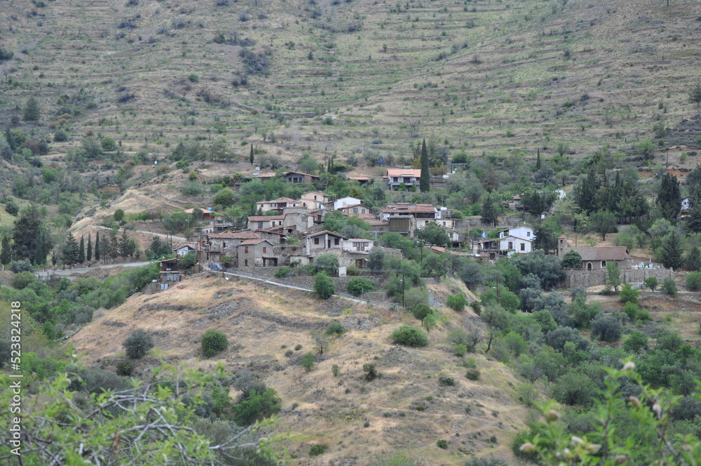 The beautiful village of Machairas - Lythrodontas in the province of Nicosia, in Cyprus
