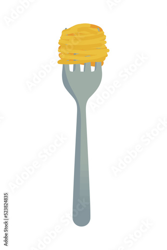 fork with spaghetti