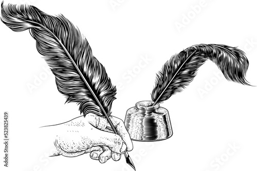 A hand holding or writing w...