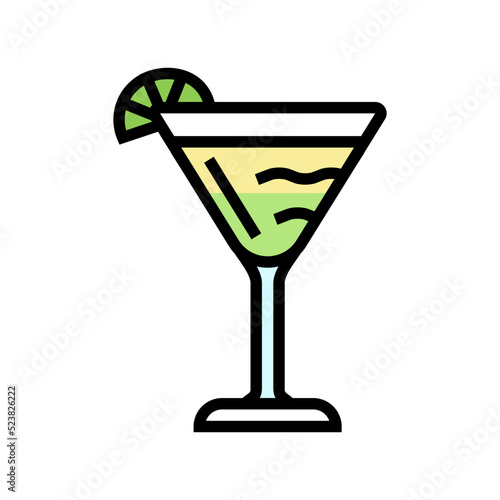 daiquiri cocktail glass drink color icon vector illustration
