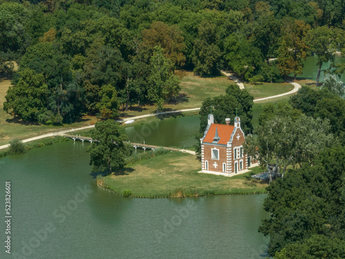 Hungary - Dég - The Dutch House in the park of the Festetics Palace from areal view photo