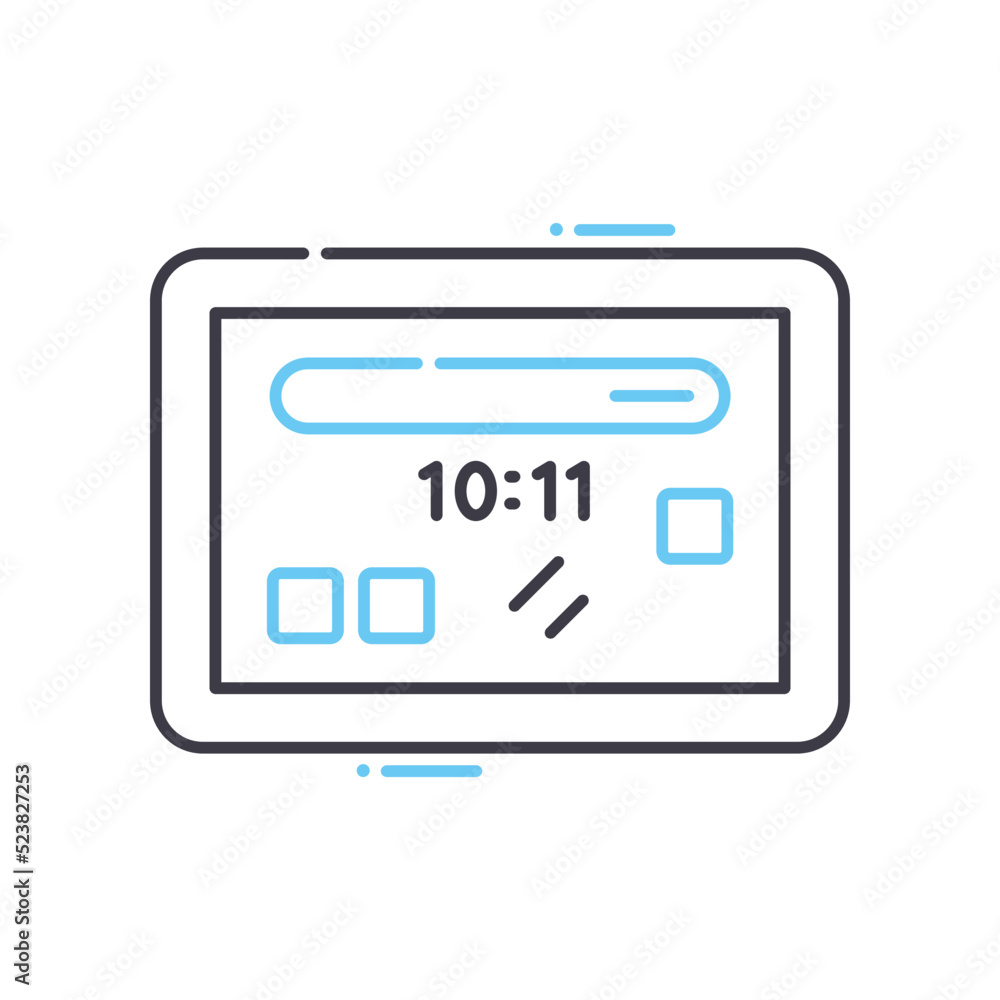 pad line icon, outline symbol, vector illustration, concept sign