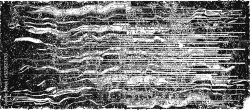 Glitch distorted geometric shape . Noise destroyed logo . Trendy defect error shapes . Glitched frame .Grunge textured . Distressed effect .Vector shapes with a halftone dots screen print texture.