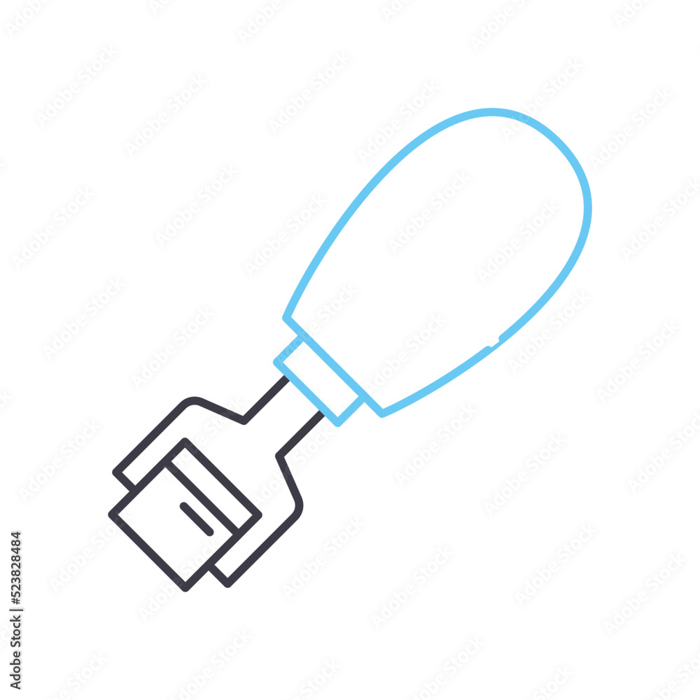 leather cutting tool line icon, outline symbol, vector illustration, concept sign leather cutting tool line icon, outline symbol, vector illustration, concept sign