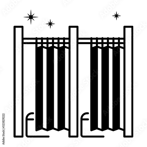 dressing room or cabin Concept,  greenroom or changeroom vector icon design, Glamour and beauty symbol, Haute couture Sign, Fashion Show and Exhibition stock illustration