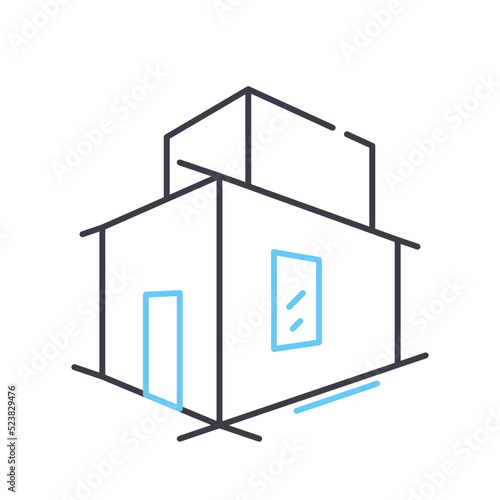 perspective design line icon, outline symbol, vector illustration, concept sign