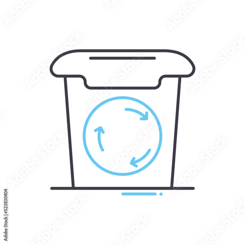 trash line icon, outline symbol, vector illustration, concept sign