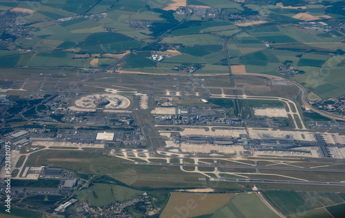 Aerial view of Charles de Gaulle airport in Paris photo
