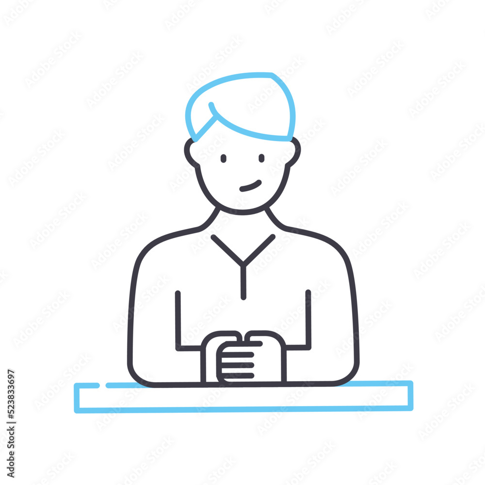 tribune line icon, outline symbol, vector illustration, concept sign tribune line icon, outline symbol, vector illustration, concept sign