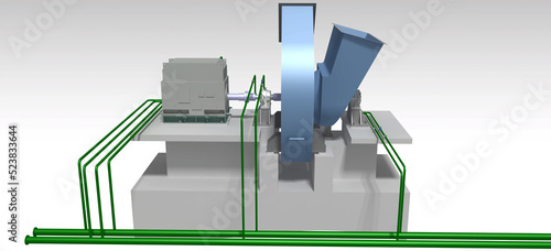Tableau sur toile induced draft fan 3D illustration