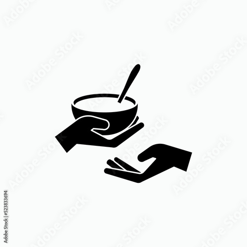 Food Sharing Icon - Vector. Presented in Glyph Style.