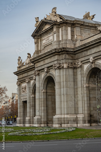 roundabout triumph arch in madrid spain europe