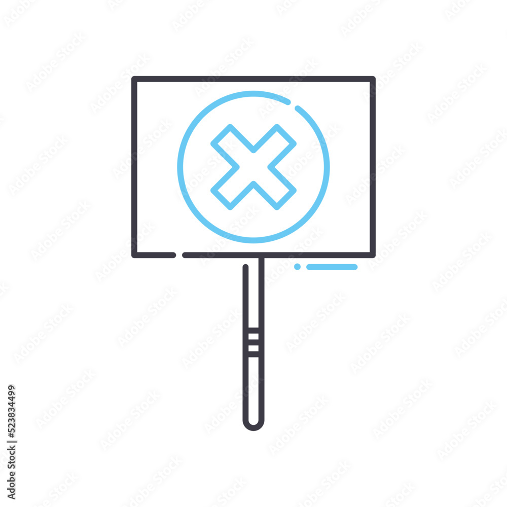 forbidden line icon, outline symbol, vector illustration, concept sign forbidden line icon, outline symbol, vector illustration, concept sign