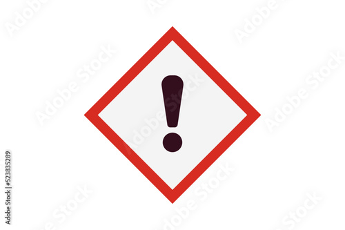 exclamatory warning sign means irritant to the skin, mucous membranes of the eyes, respiratory tract, causing allergic reactions or having a narcotic effect