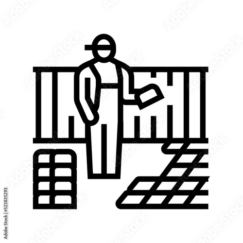 paving garden landscape line icon vector illustration