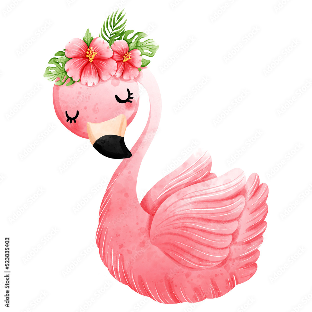 Naklejka premium pink flamingo