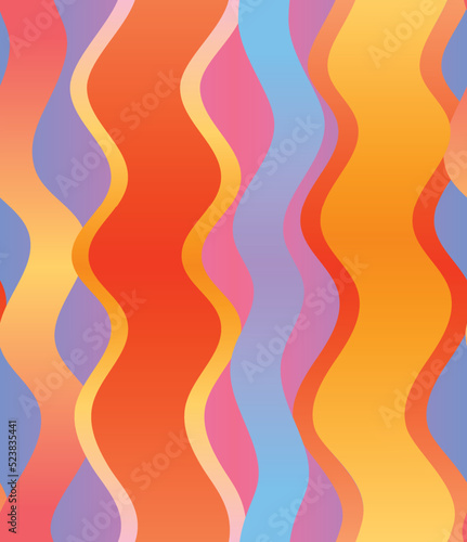Fantasy Resort Wavy Stripe Tropical Wiggle Psychedelic Vacation holiday Print