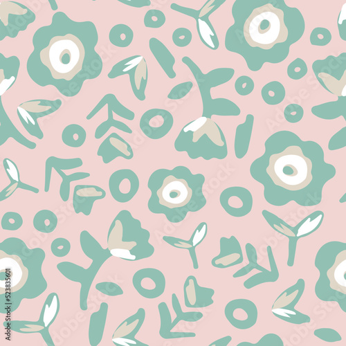 RETRO FLORAL SEAMLESS PRINT AND PATTERN VECTOR