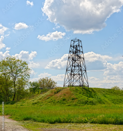 Geodetic tower that in Peschanka village of Dnepropetrovsk Area, Ukraine. photo