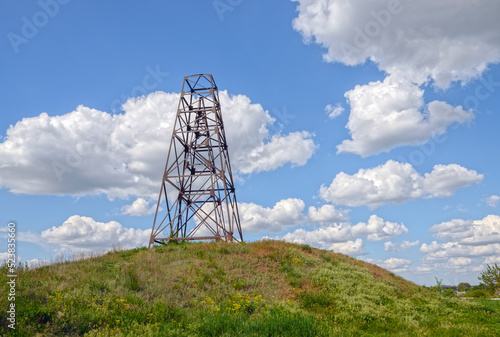 Geodetic tower that in Peschanka village of Dnepropetrovsk Area, Ukraine. photo