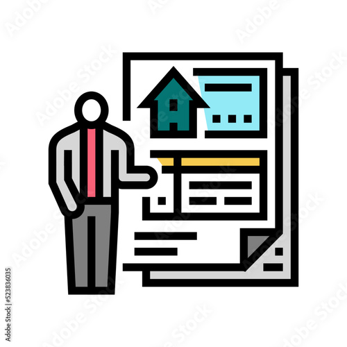 subcontractor bids interior design color icon vector illustration