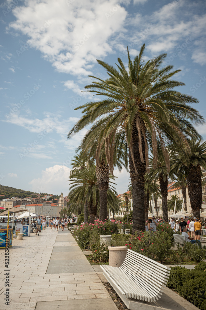 Beautiful places in the city of Split in Croatia