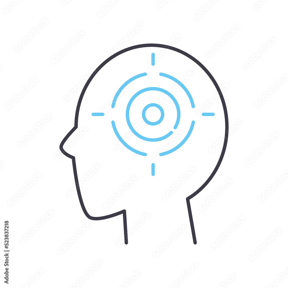 focus mind line icon, outline symbol, vector illustration, concept sign focus mind line icon, outline symbol, vector illustration, concept sign