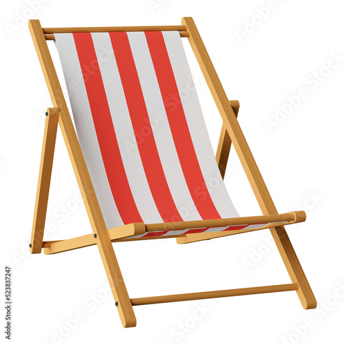 Leinwand Poster Beach chair isolated 3d render
