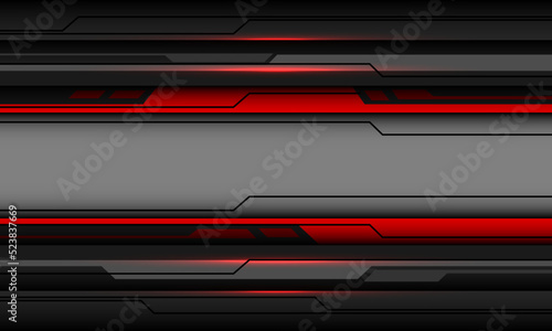 Abstract red grey black metallic overlap cyber shadow geometric design modern luxury futuristic technology background vector