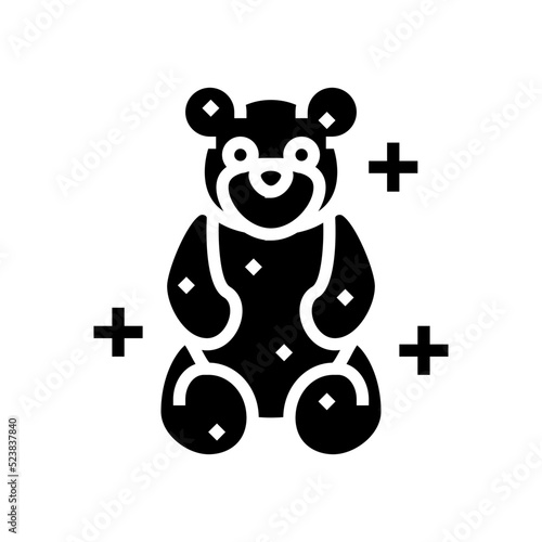 jelly bear candy gummy glyph icon vector illustration