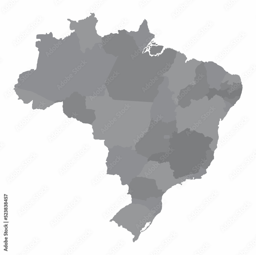 Obraz premium Brazil administrative map