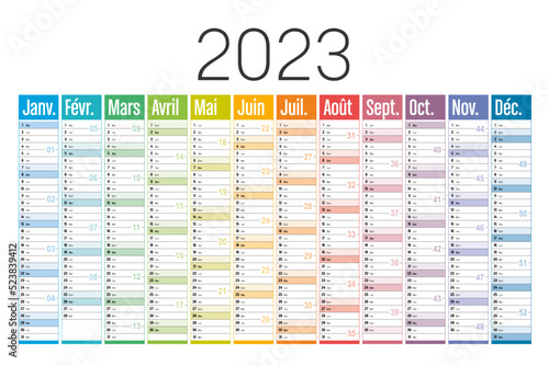 Calendrier mural 2023 - Grand format horizontal