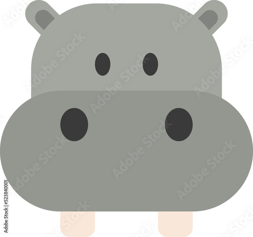 hippo face, cartoon animal © Warida.lnnl