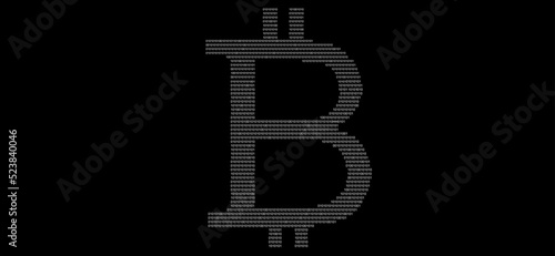 2d illustration bitcoin sign currency