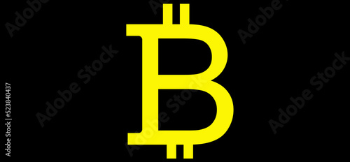 2d illustration bitcoin sign currency