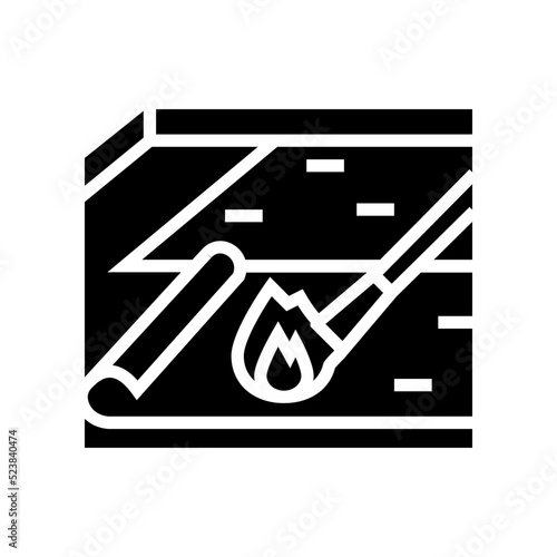 asphalt bitumen roof mounting glyph icon vector illustration
