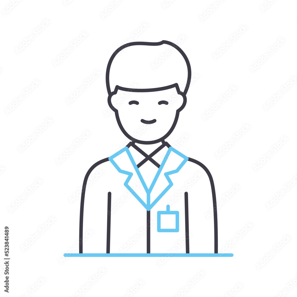office employee line icon, outline symbol, vector illustration, concept sign office employee line icon, outline symbol, vector illustration, concept sign