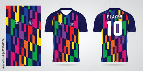 colorful football jersey sport design template