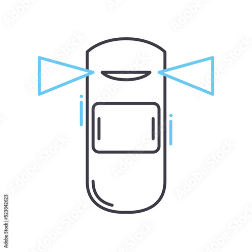 intruders alarm line icon, outline symbol, vector illustration, concept sign