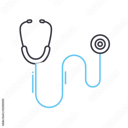 stethoscope line icon, outline symbol, vector illustration, concept sign