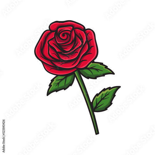 Rose, vector, Illustration, beauty, blossom, bud, floral, flower, flowers, leaf, nature, outline, plant, rose, rosebud photo