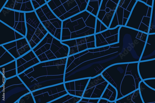 Aerial clean top view of the city map with street and river 008