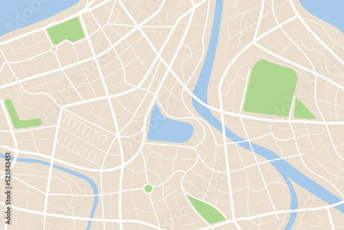 Aerial clean top view of the night time city map with street and river 003